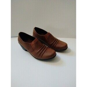 Womans Easy Street Comfort wave Ankle Boot Brown Faux Leather Slip onSize 10M
